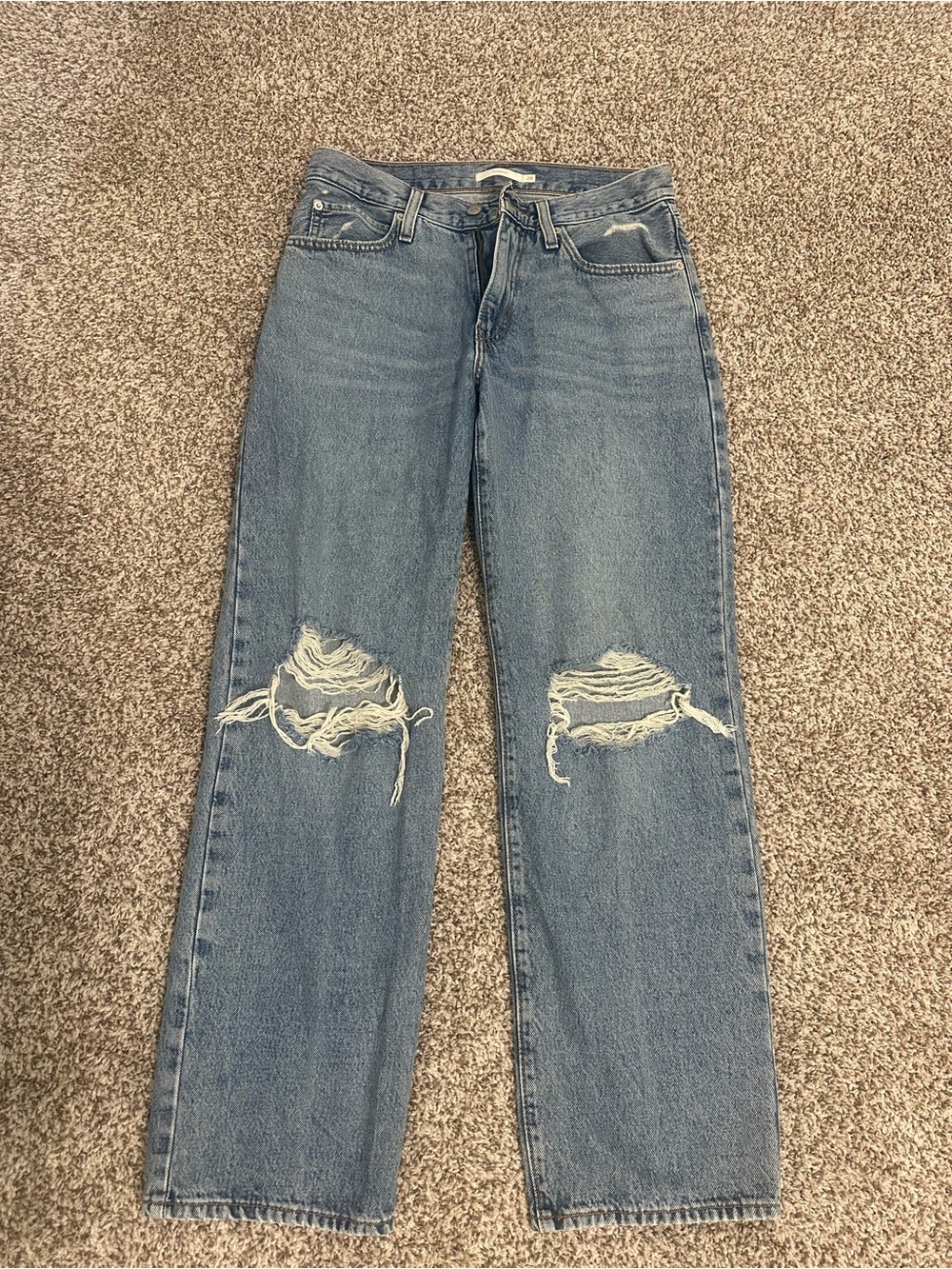 Levi's ‘94 Baggy Light Blue Straight Leg Distressed Jeans